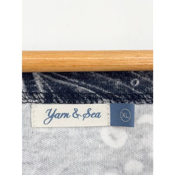 Yarn & Sea Navy Blue and White Butterfly Pattern Shift Dress Size XL - Picture 5 of 6